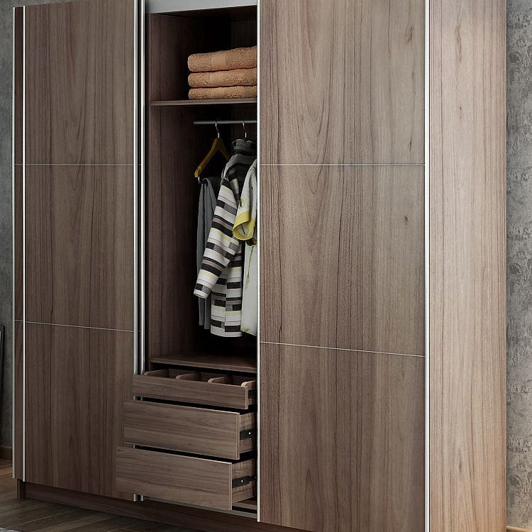 Modern MDF Sliding Door Wardrobe Closet Organizer for Bedroom & Hotel